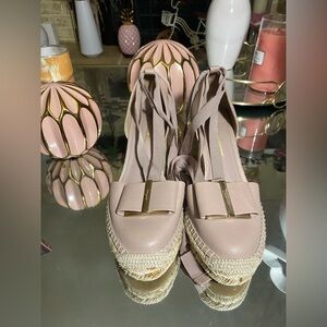 Salvatore Ferragamo Women's Geraniolos Wedge Heel Espadrilles Used Like New Once